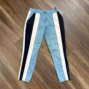 Light Blue Colorblock Stripe Pants